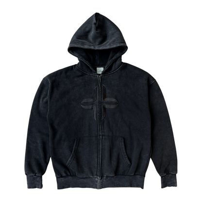 UNIFORM 0 ZIP HOODIE [BLACK]