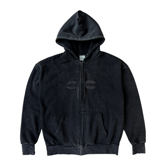 UNIFORM 0 ZIP HOODIE [BLACK]