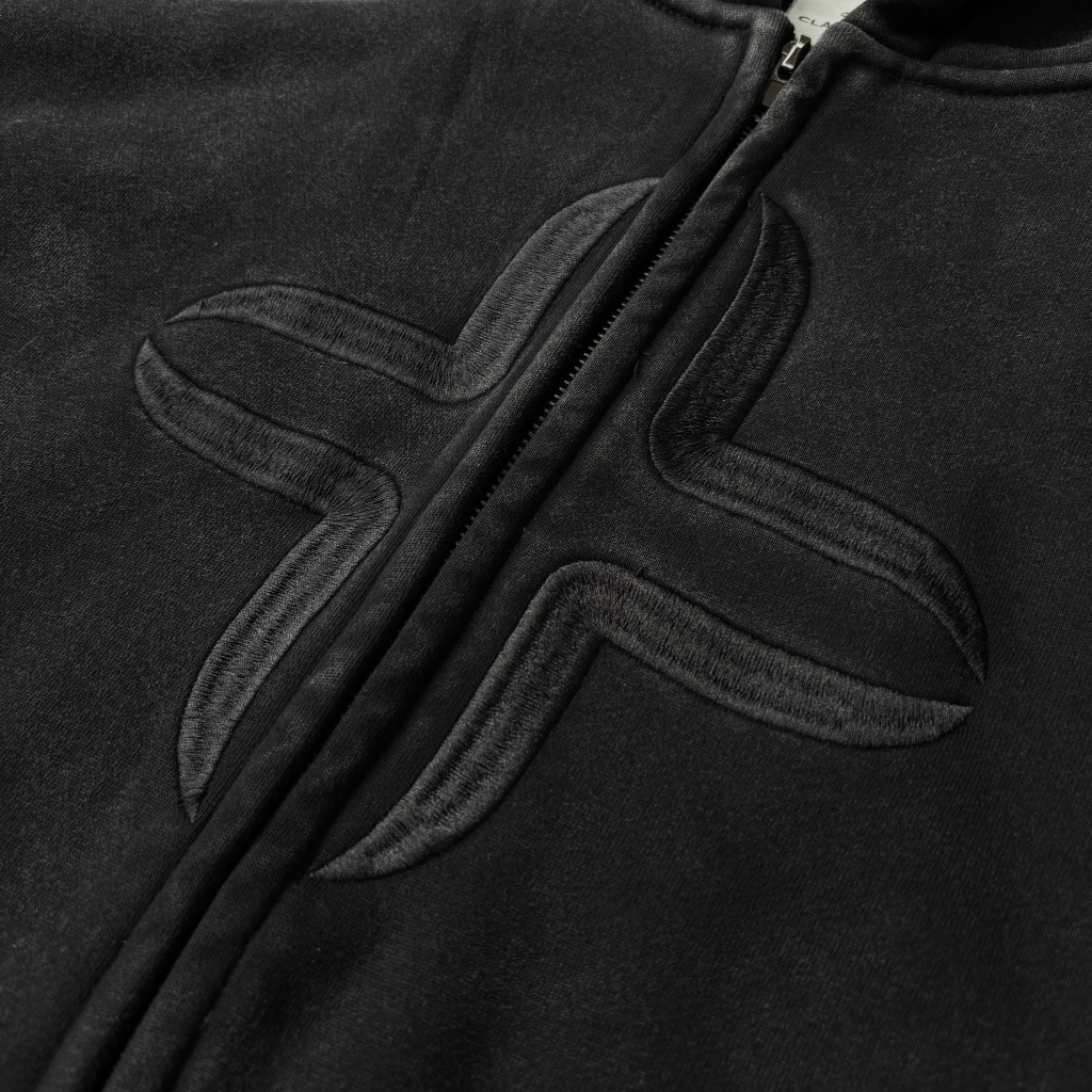 UNIFORM 0 ZIP HOODIE [BLACK]